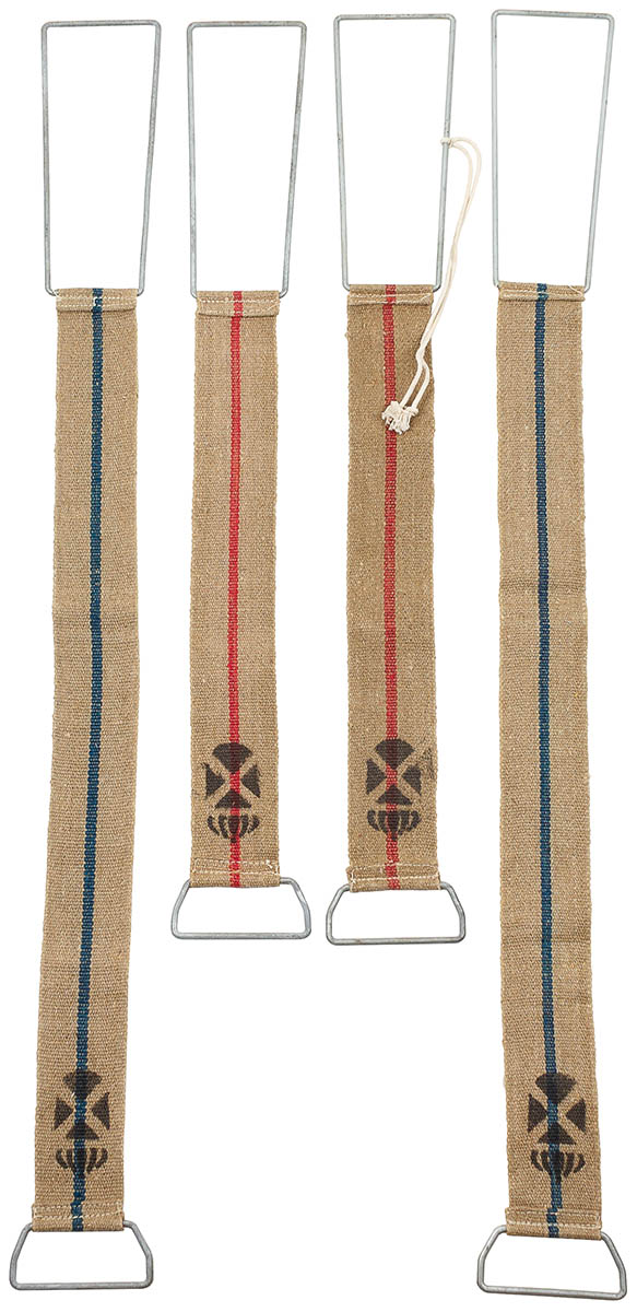 Schwed. Gurtbänder, Jute,  mit Metallbügel, neuw.