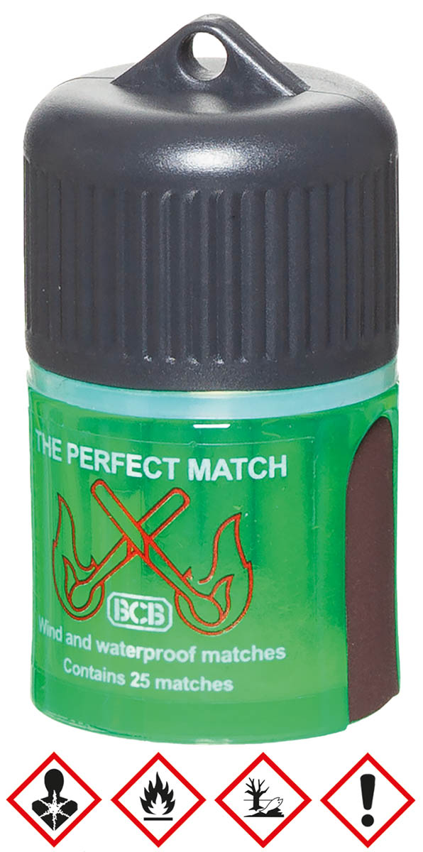 BCB Streichhölzer mit Box, wind- und wasserfest, 25 St.