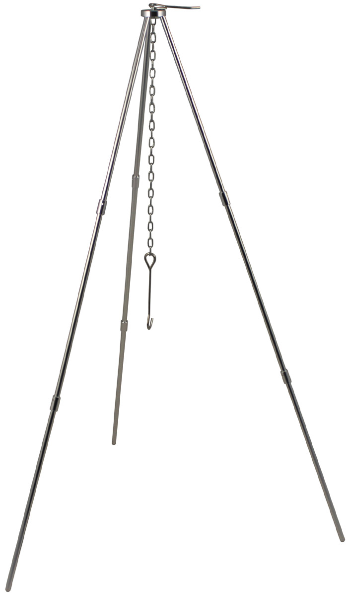 Dreibein, "Trekking", Alu,  mit Kette und Haken