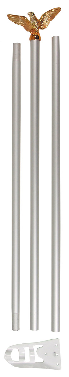 Fahnenstange, weiß, mit goldfarbenem Adler