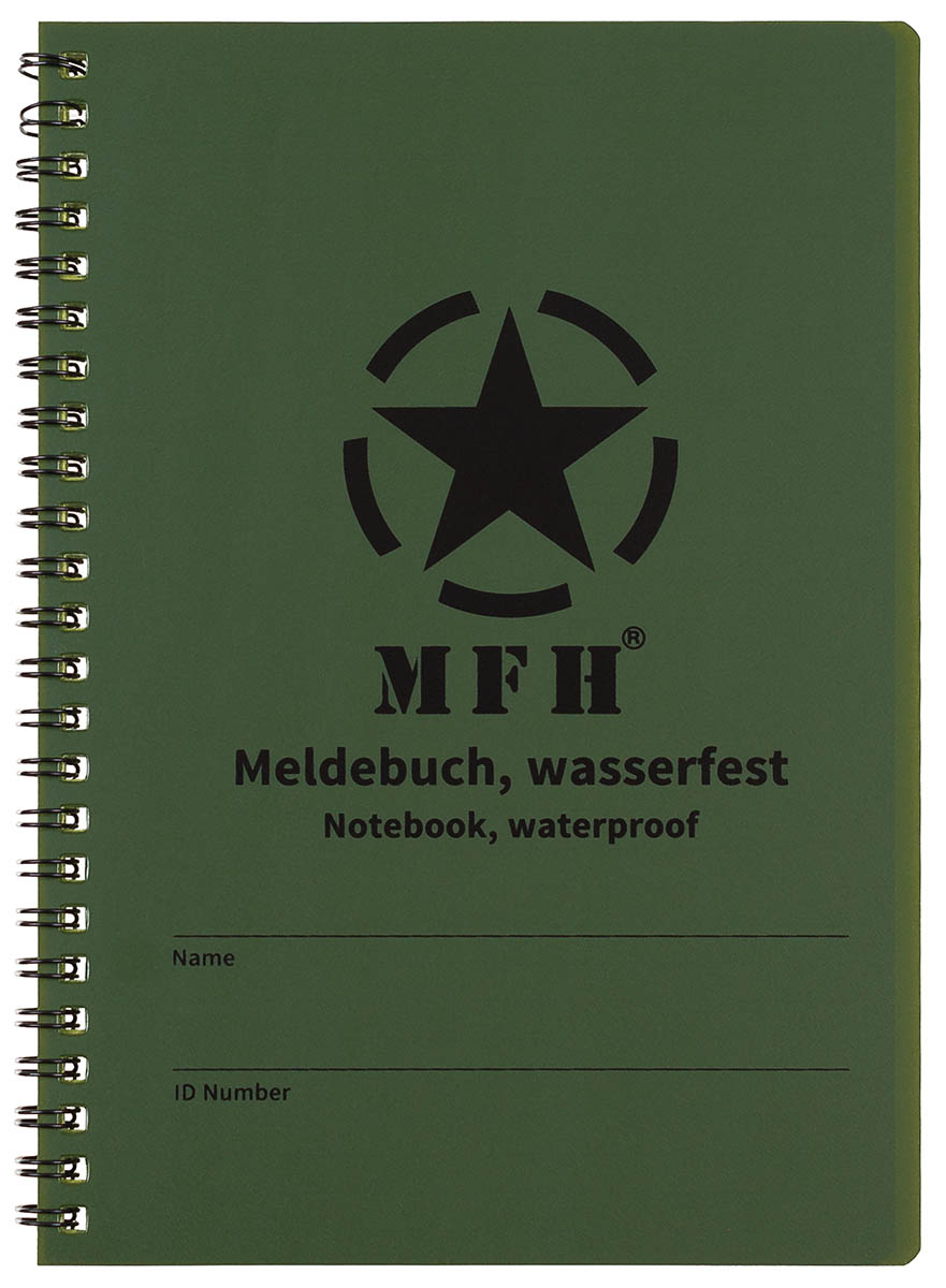 Meldebuch, wasserfest,  Spiralbindung