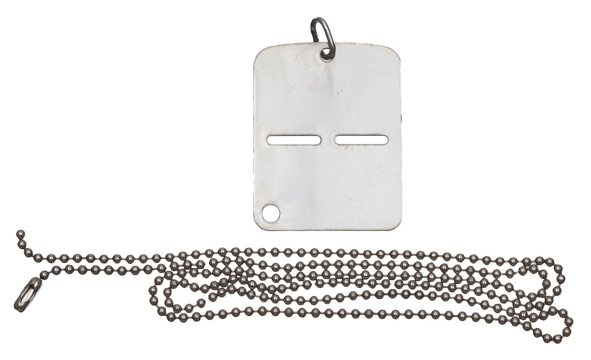 Ital. Erkennungsmarke,  mit Kette, neuw.