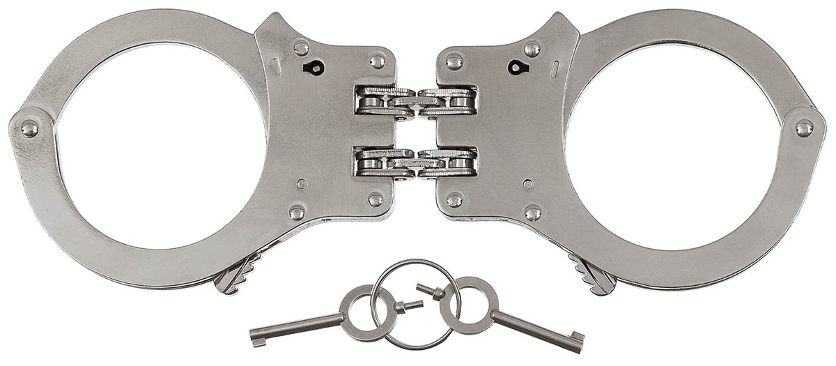 Handschellen, mit Doppelkette, stabile Ausführg., 2 Schlüssel