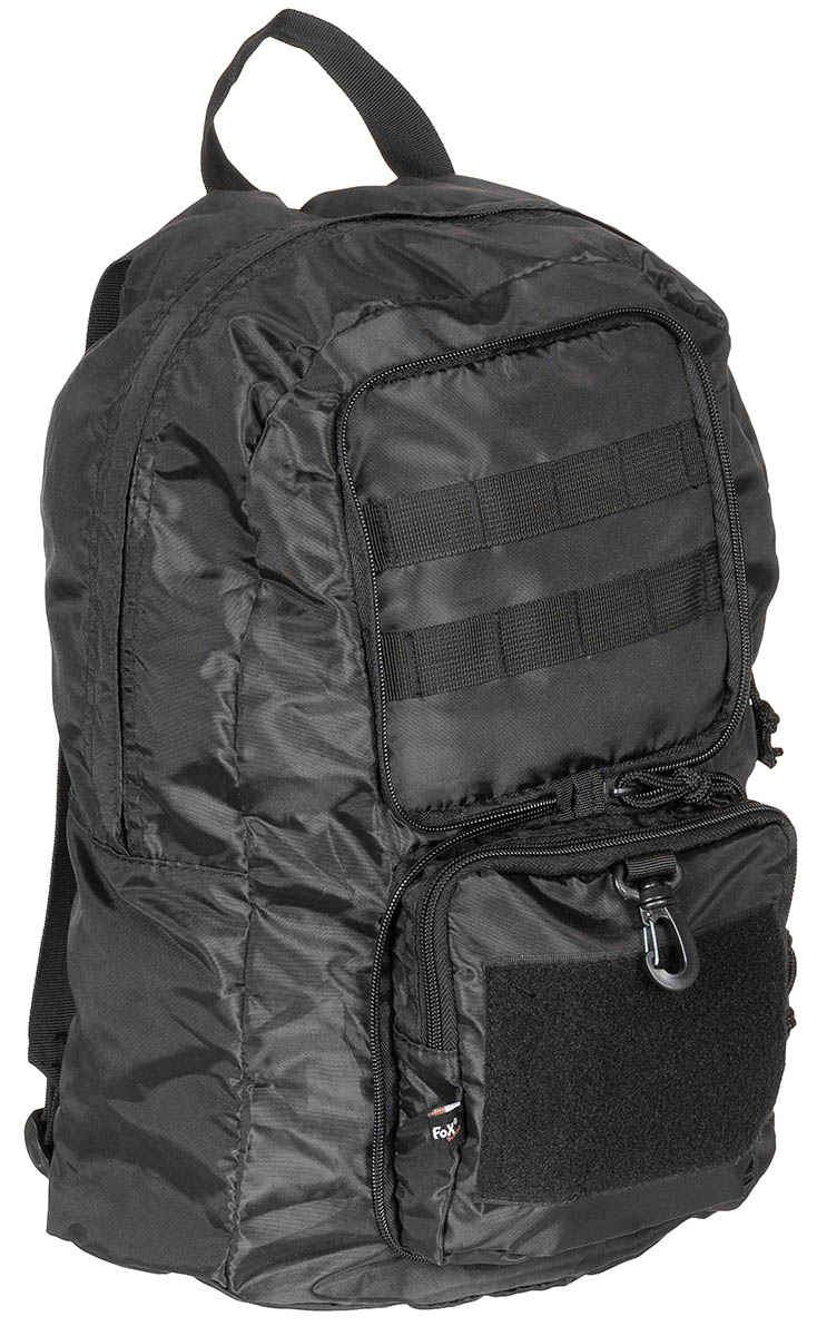 Rucksack, faltbar, schwarz