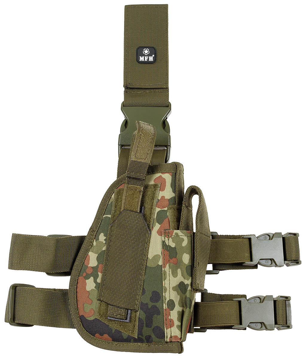 Pistolenbeinholster, rechts, flecktarn