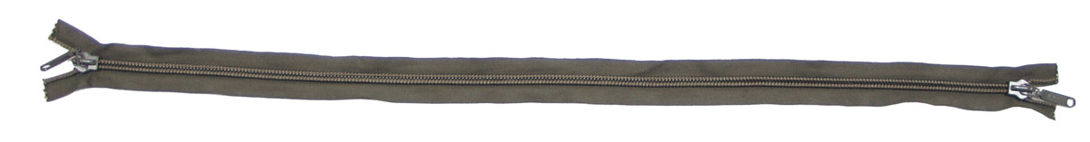 Reißverschluss, 2-weg, oliv, nicht teilbar, Plastik, 90 cm