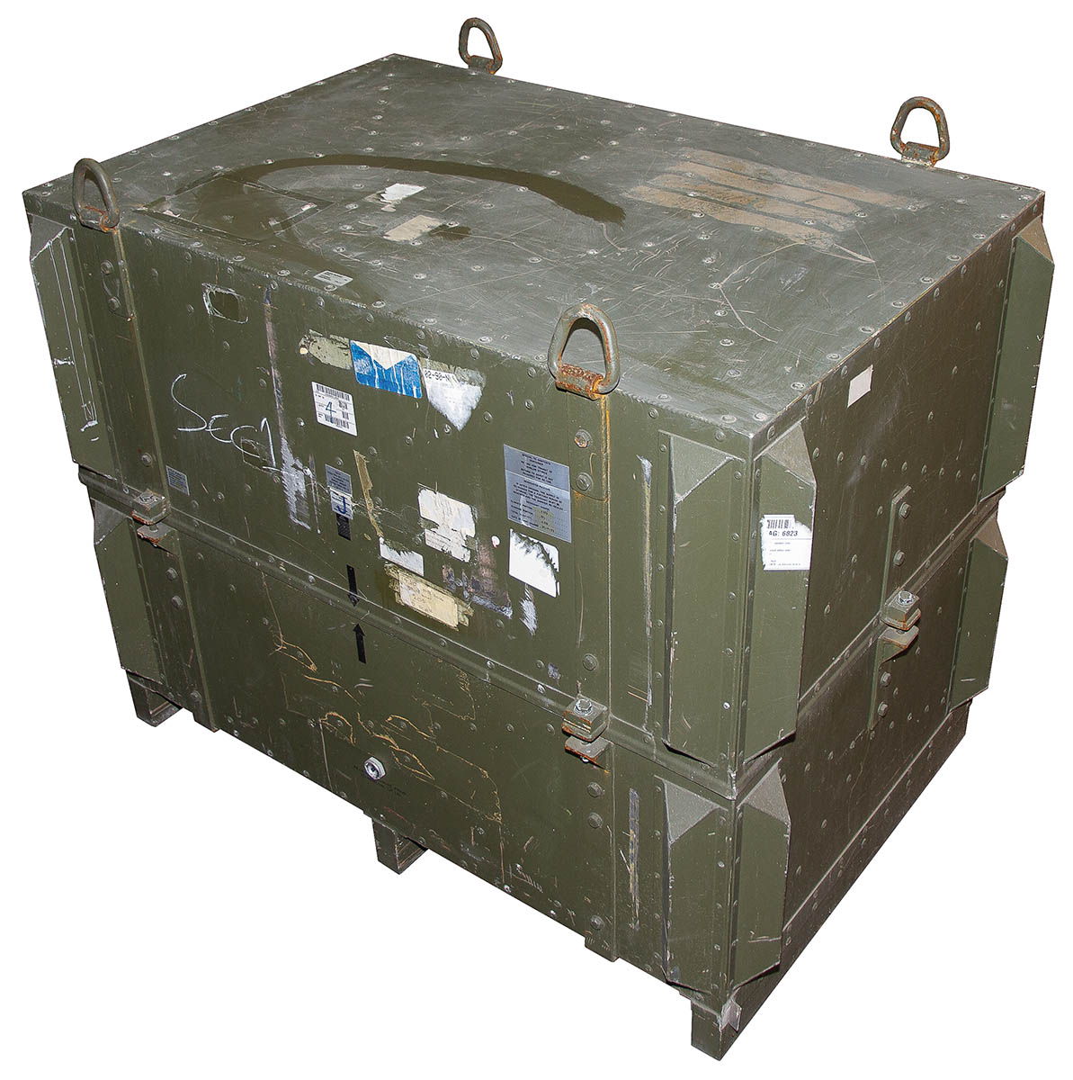 Brit. Transportbehälter, Alu, 2-teilig, gebr.