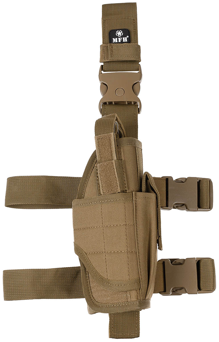 Pistolenbeinholster, coyote, verstellbar, rechts