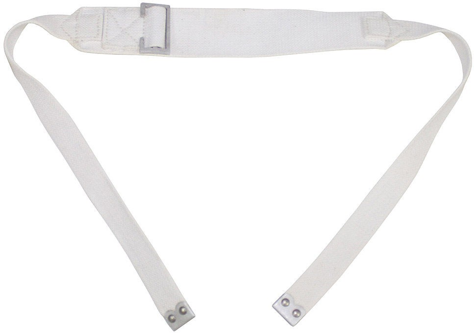 Ital. Tragegurt, weiß, Canvas, Schulterriemen, 100 cm, gebr.