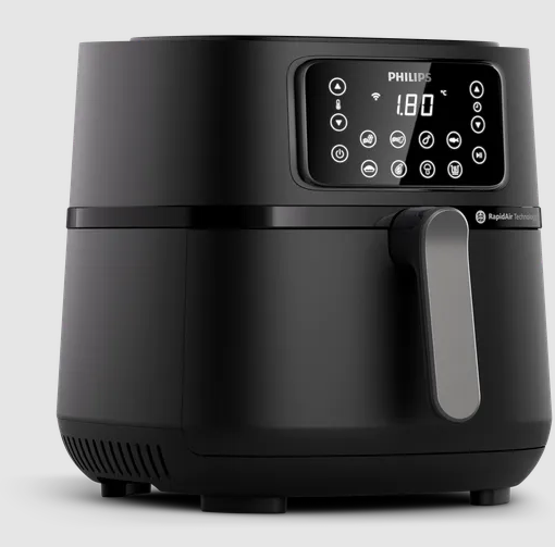 Philips Airfryer 5000 Series XXL, 7.2 L (1.4 kg), 16-in-1 Airfryer, WiFi Connected, 90% Less Fat with Rapid Air Technology, Recipe App (HD9285/90)