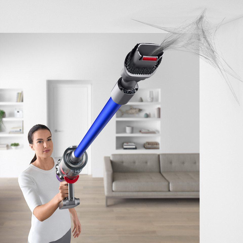 Dyson V11 Fluffy (Nickel/Rot) Akku Staubsauger grau/ rot, Kabelloser Handstaubsauger, Stielstaubsauger mit 24000 Pa Saugkraft, 185 Airwatt Saugleistung