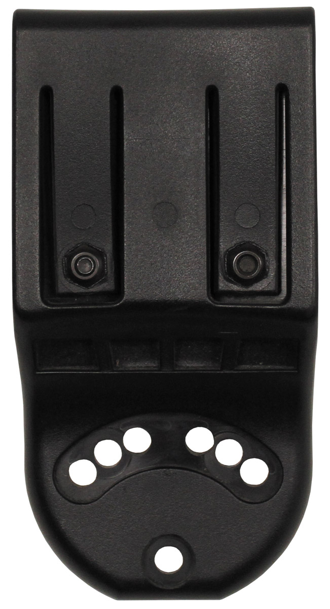 Gürtelplatte, schwarz, für Pistolenholster, gebr.