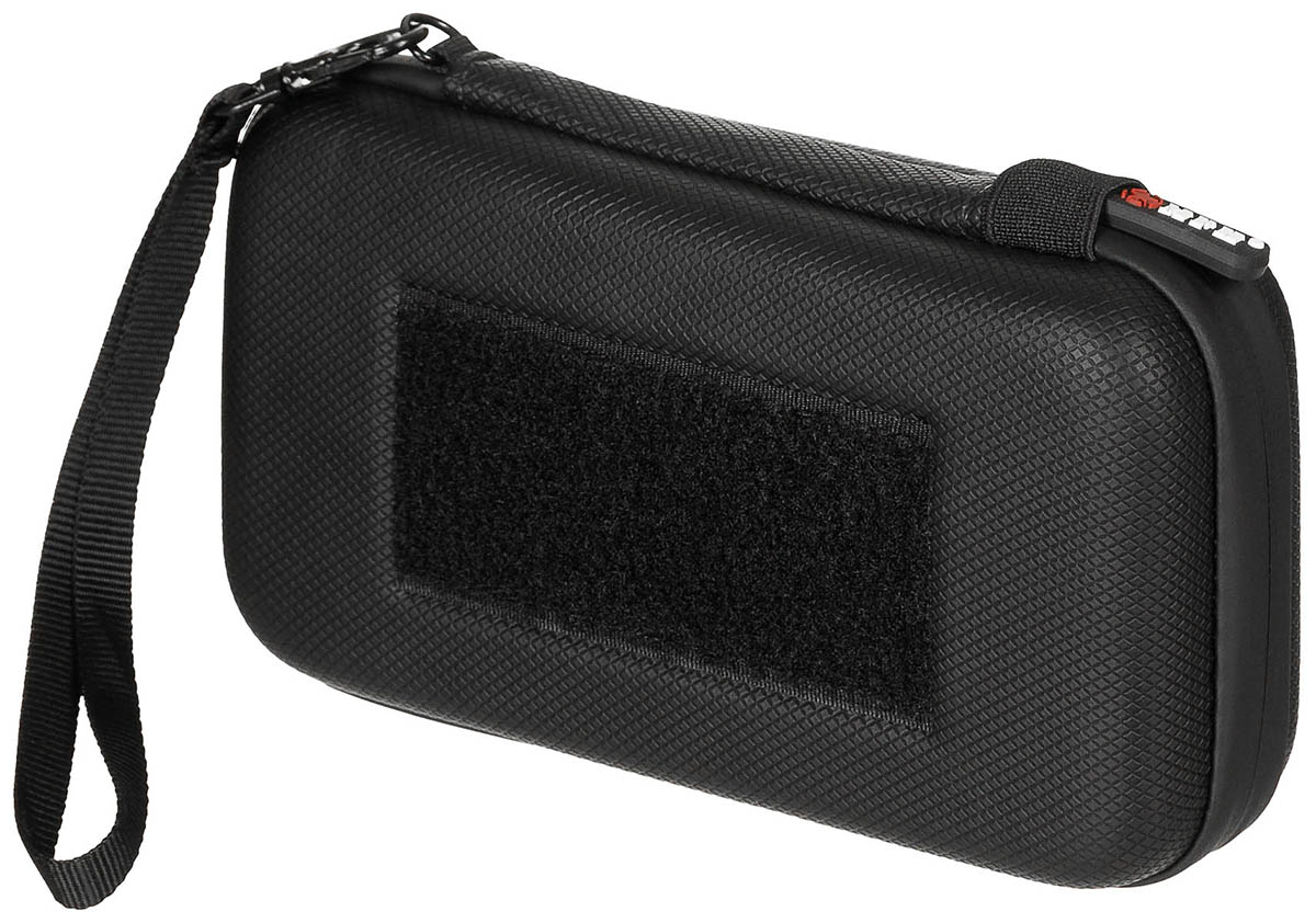 Tasche, Hartschale, klein, mit Klettschlaufen, schwarz