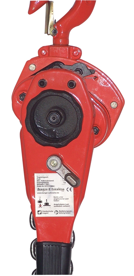 Doppelratschen Kettenzug 1000 kg, Industriequalität, GS geprüfte Sicherheit, kompakte leichtgängige Bauweise, störungsfreie Kettenführung, geschmiedet