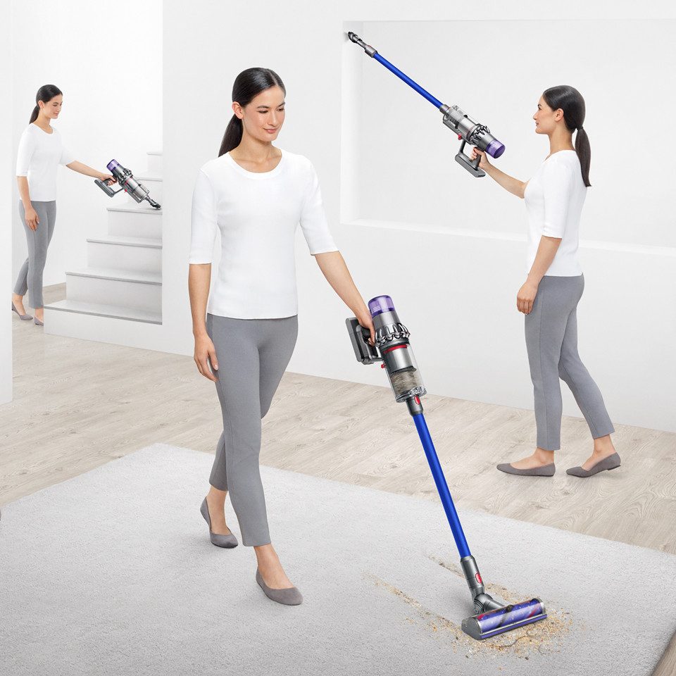 Dyson V11 Fluffy (Nickel/Rot) Akku Staubsauger grau/ rot, Kabelloser Handstaubsauger, Stielstaubsauger mit 24000 Pa Saugkraft, 185 Airwatt Saugleistung