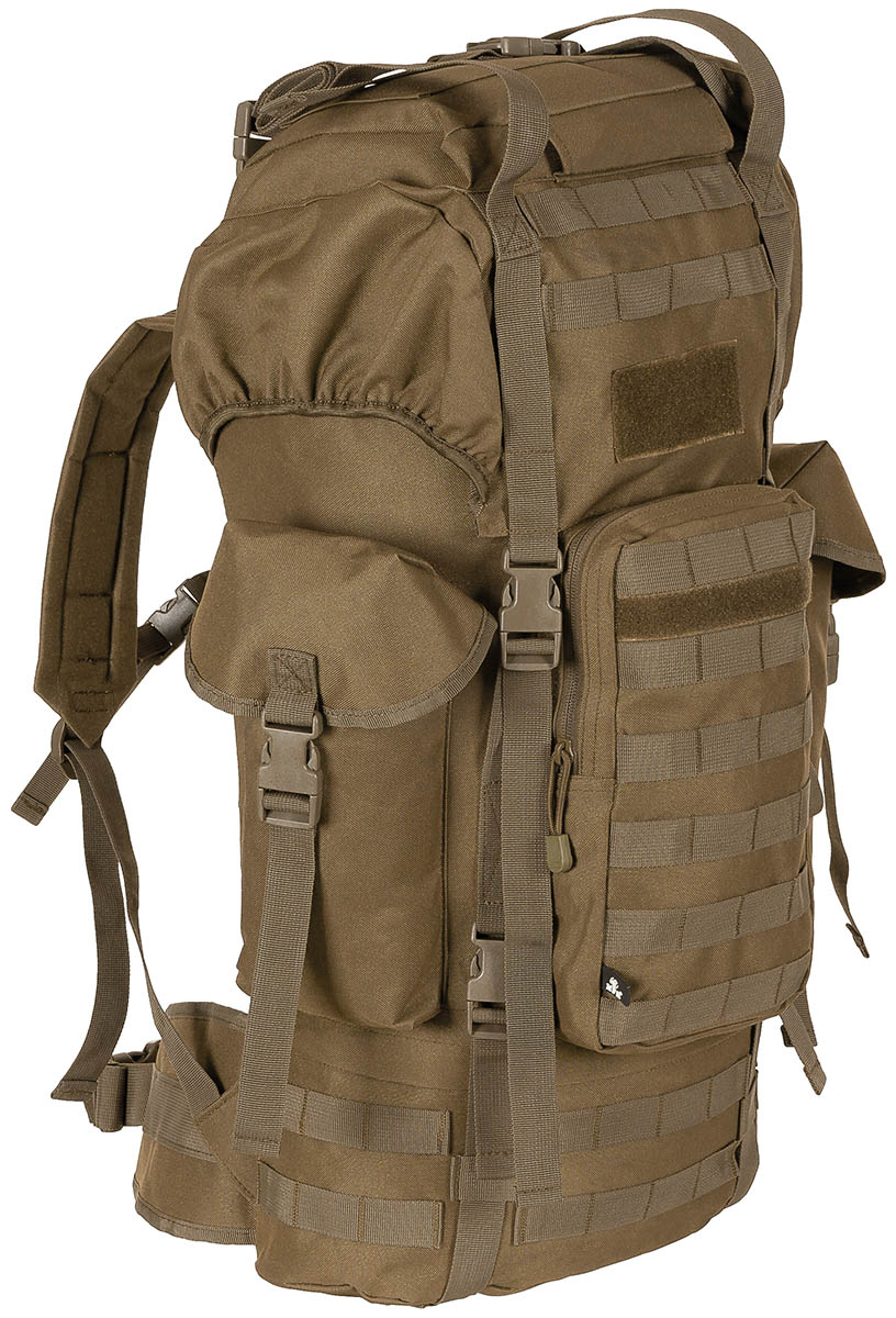 BW Kampfrucksack, "MOLLE", 65 l, Alu-Aussteifung, coyote