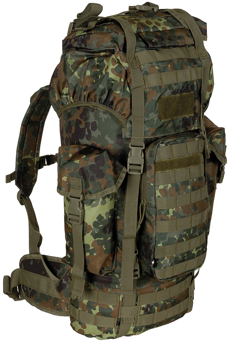 BW Kampfrucksack, "MOLLE", 65 l, Alu-Ausst., flecktarn
