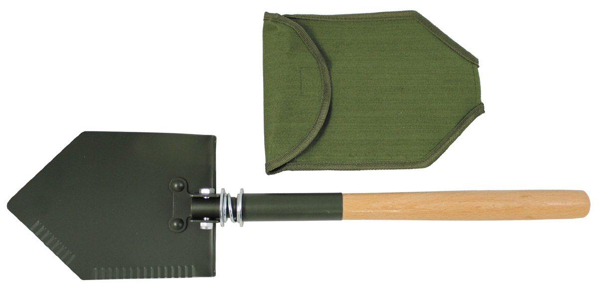 Klappspaten, Holzstiel, Deluxe, 2-teilig