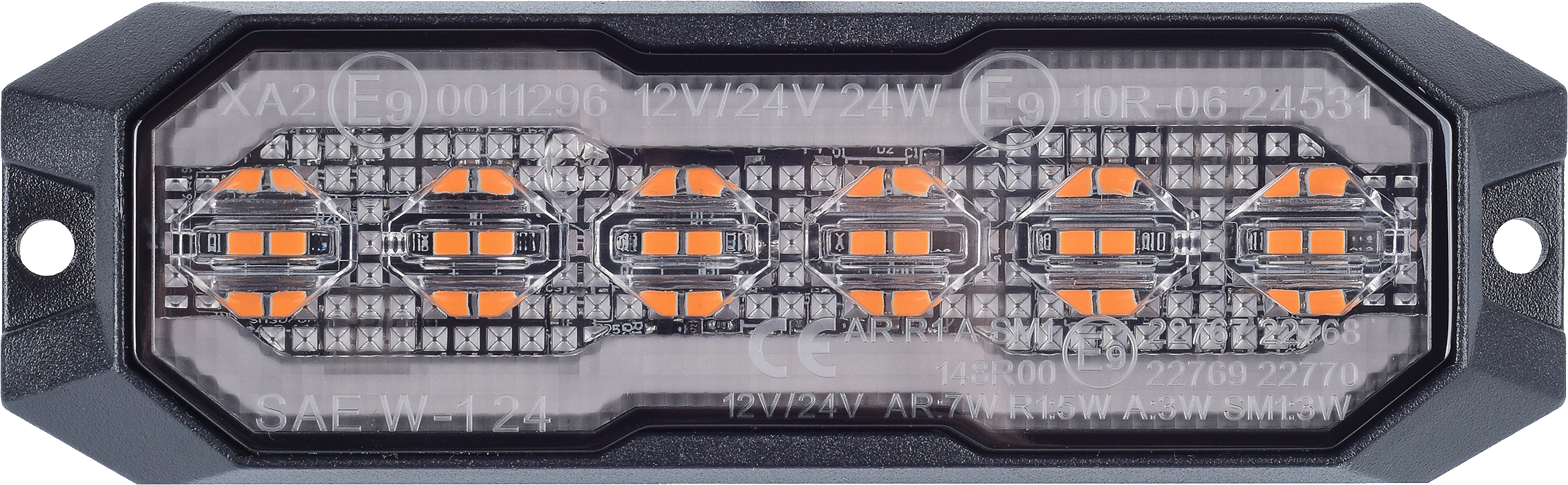 2er Set LED Frontblitzer orange mit Positionslicht weiß