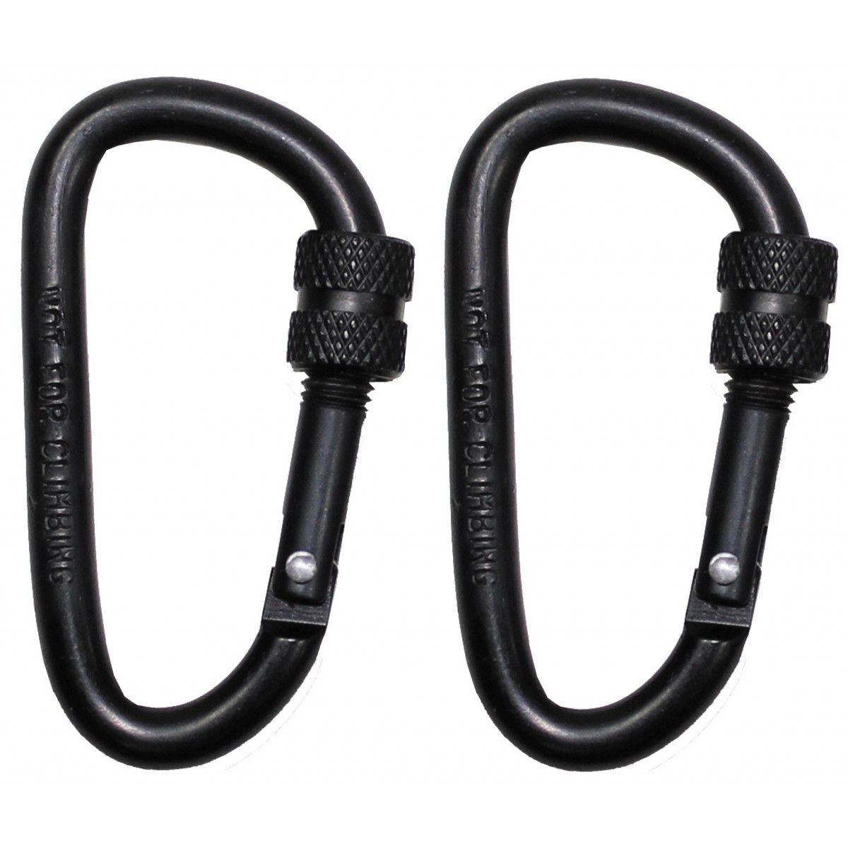 Karabiner, Schraubverschluss,D 6mmx6cm, 2-er Pack, Schwarz
