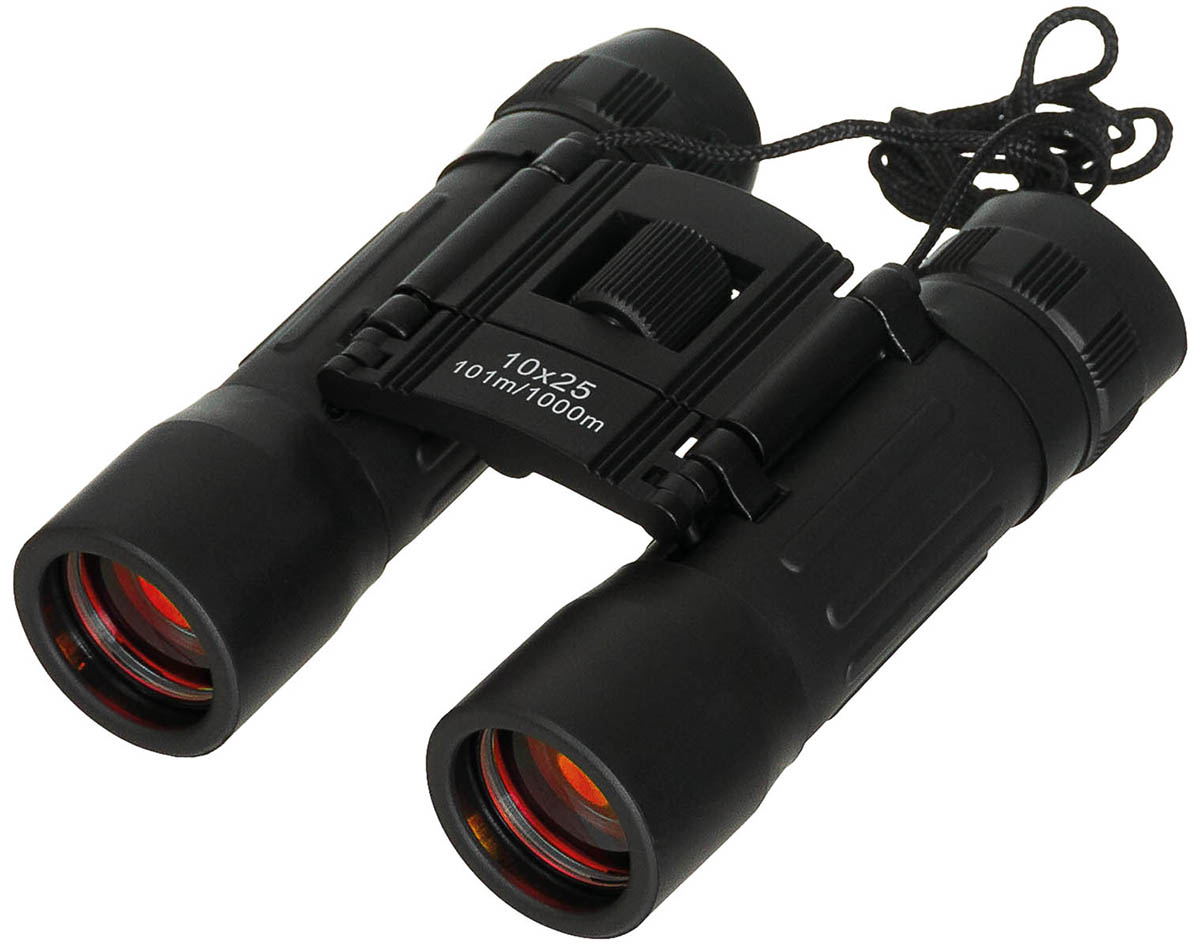 Fernglas, faltbar, 10 x 25, schwarz, Ruby Linse