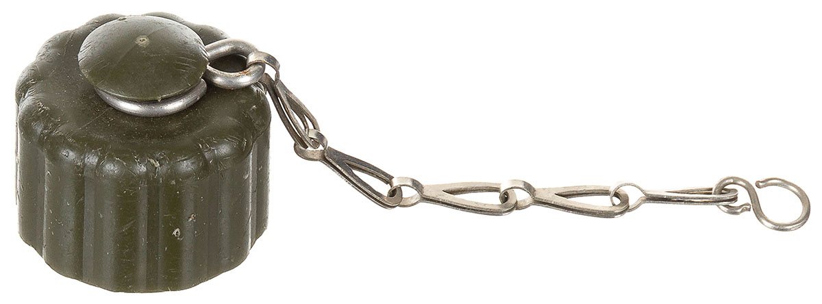 Verschluss für Feldflasche,  oliv, gebr.