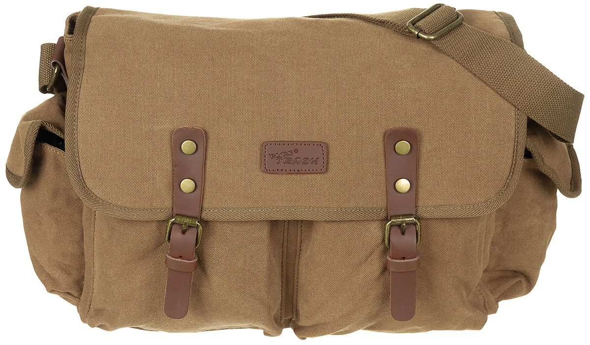 Handtasche, Canvas, "PT", braun