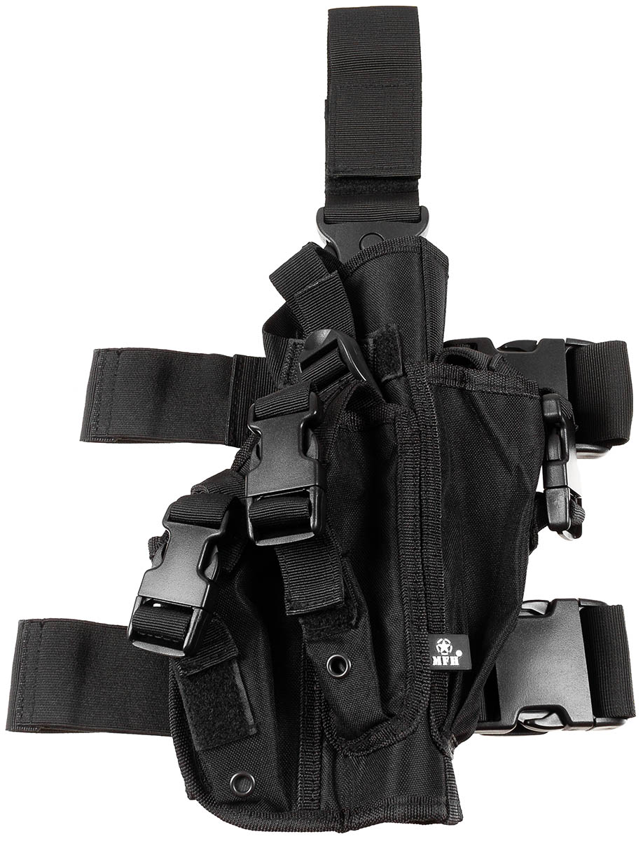 Pistolenbeinholster, schwarz, rechts