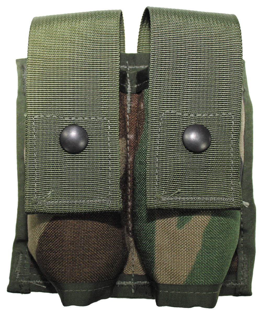 US Patronentasche, "MOLLE", doppel, woodland, gebr.