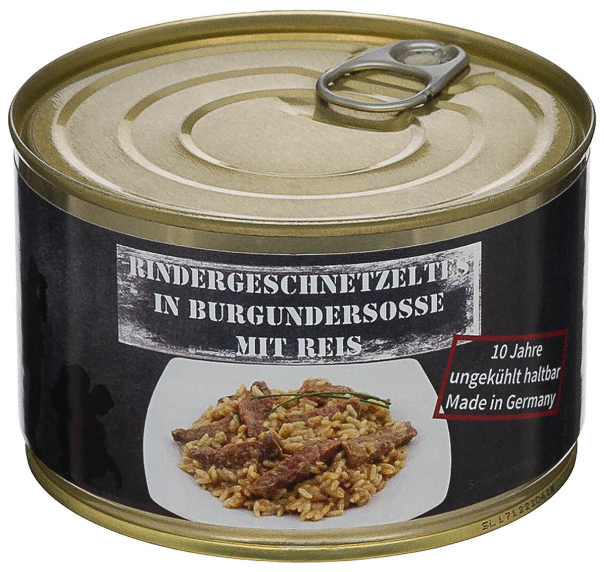 Rindergeschnetzeltes mit Reis, Vollkonserve, 400 g, 7% Mwst.