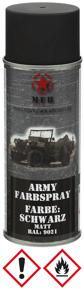 Army Farbspray, SCHWARZ, matt, 400 ml