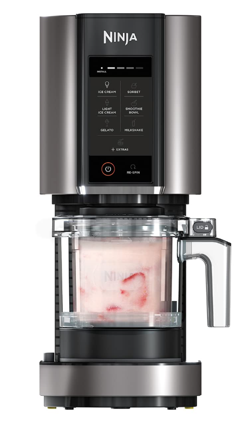 Ninja CREAMi Eismaschine & Frozen Dessert Maker mit 3 Behältern 7 Programmen für Eiscreme Gelato Sorbet Smoothie Bowl Milchshakes 1,4 L Eiscreme Spülmaschinenfeste Behälter