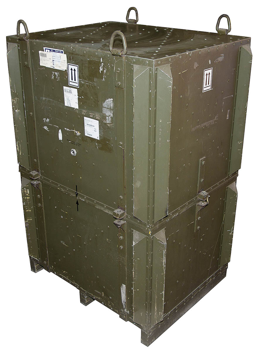 Brit. Transportbehälter, Alu, 2-teilig, gebr.