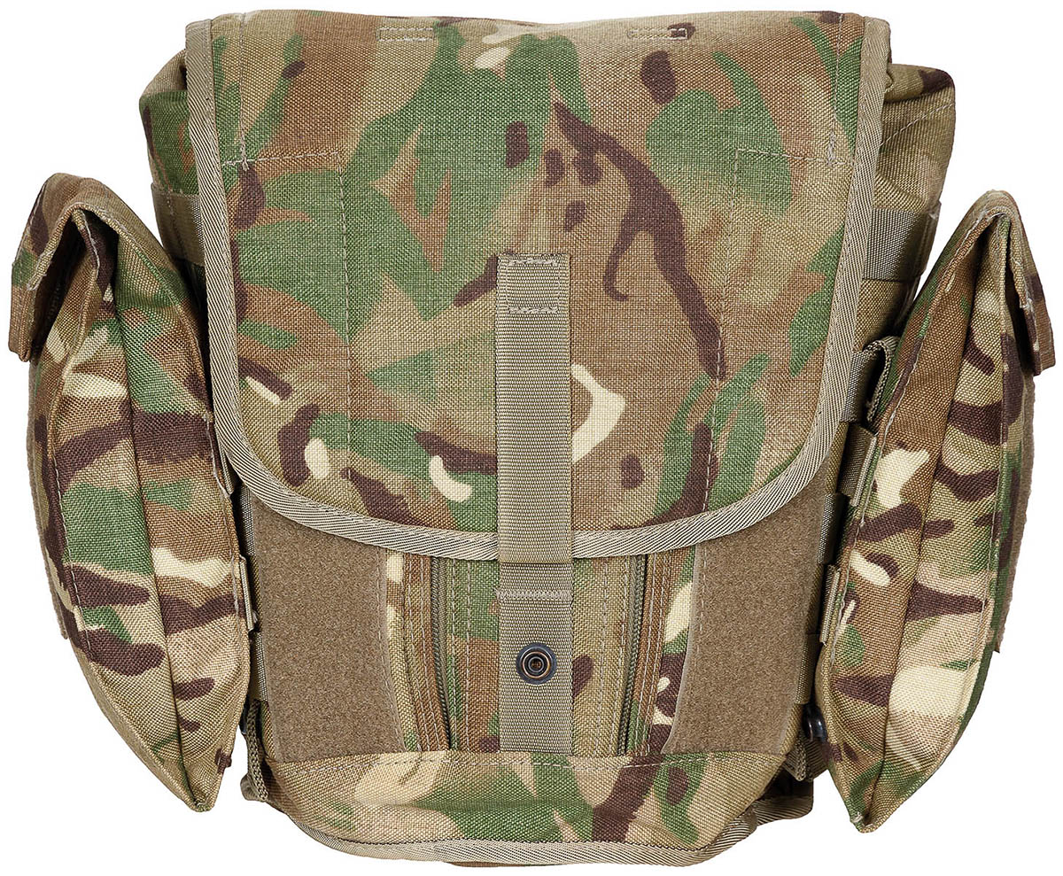 Brit. Schutzmaskentasche, MTP tarn, gebr.