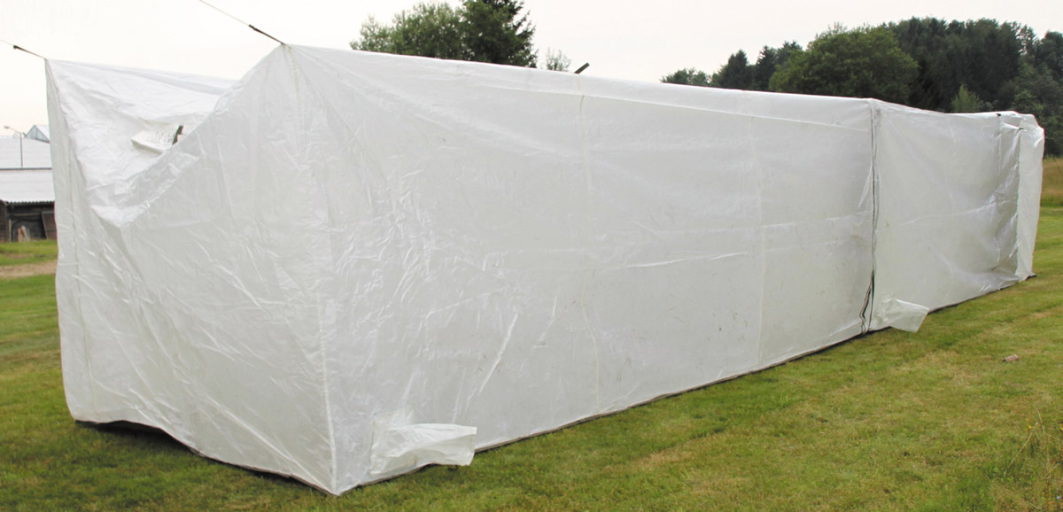 Brit. Zelt, weiß, neuwertig, (Container-Innenzelt)