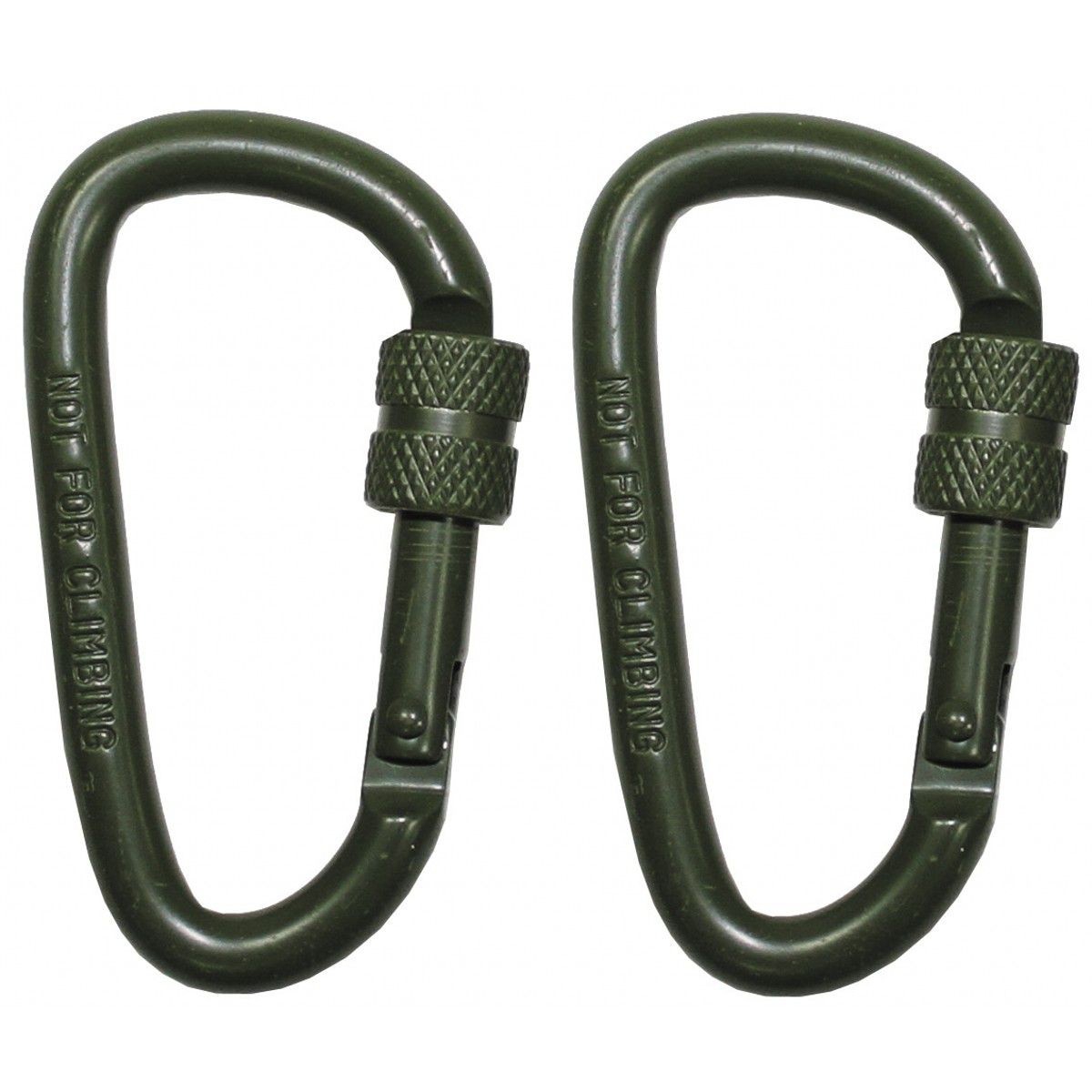 Karabiner, Schraubverschluss,D 6mmx6cm, 2-er Pack, Oliv