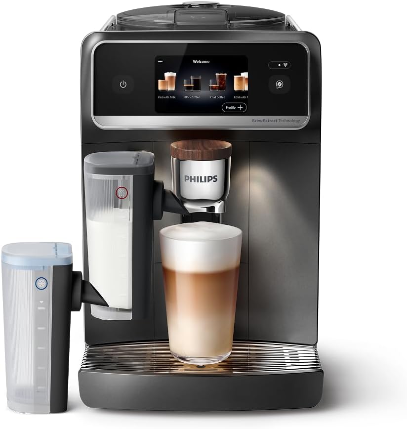 PHILIPS LatteGo Pro Aromis 8000 Series Kaffeevollautomat – BrewExtract Technologie, LatteGo Pro, 50+ heiße & kalte Getränke, mit einfacher Reinigung, intuitives Display und Barista-Assistent (EP8757/12)