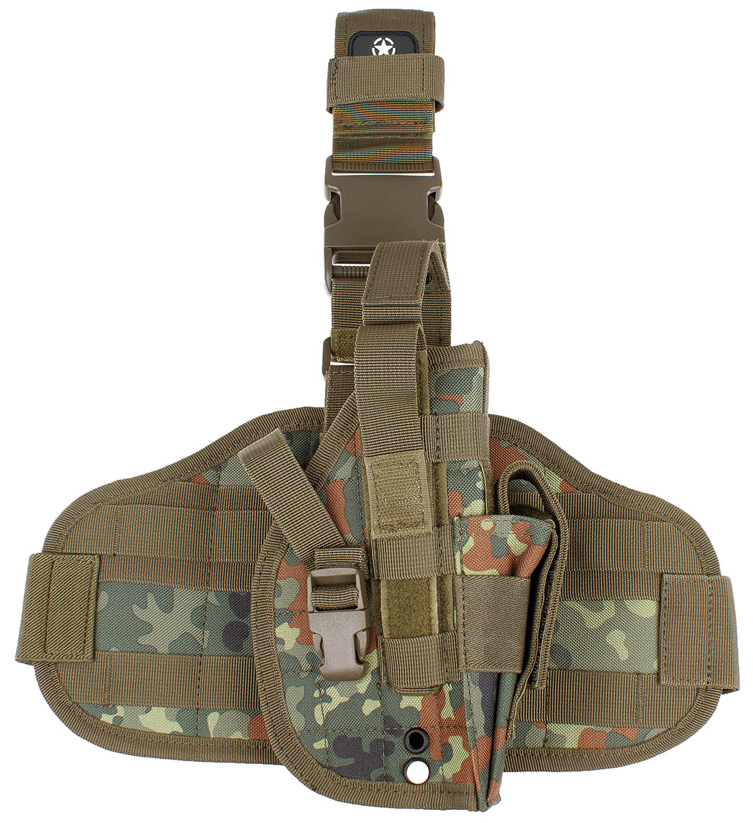 Pistolenbeinholster, "MOLLE", rechts, flecktarn