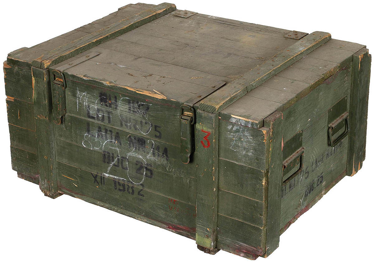 Ital. Holzkiste, oliv, gebr.,