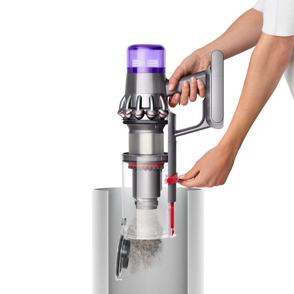 Dyson V11 Fluffy (Nickel/Rot) Akku Staubsauger grau/ rot, Kabelloser Handstaubsauger, Stielstaubsauger mit 24000 Pa Saugkraft, 185 Airwatt Saugleistung