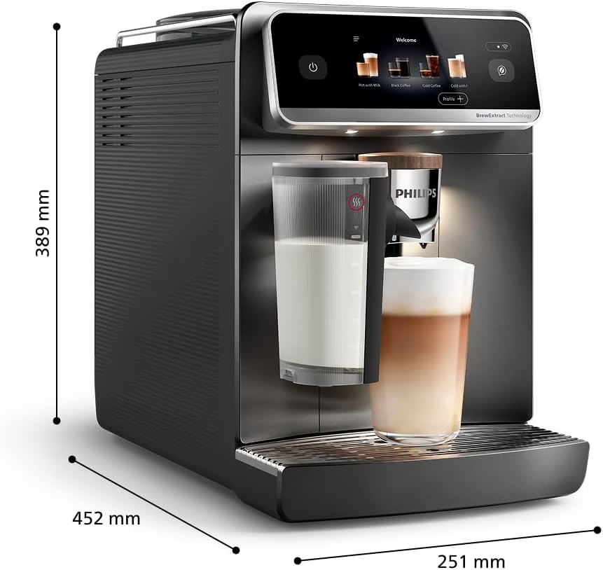 PHILIPS LatteGo Pro Aromis 8000 Series Kaffeevollautomat – BrewExtract Technologie, LatteGo Pro, 50+ heiße & kalte Getränke, mit einfacher Reinigung, intuitives Display und Barista-Assistent (EP8757/12)
