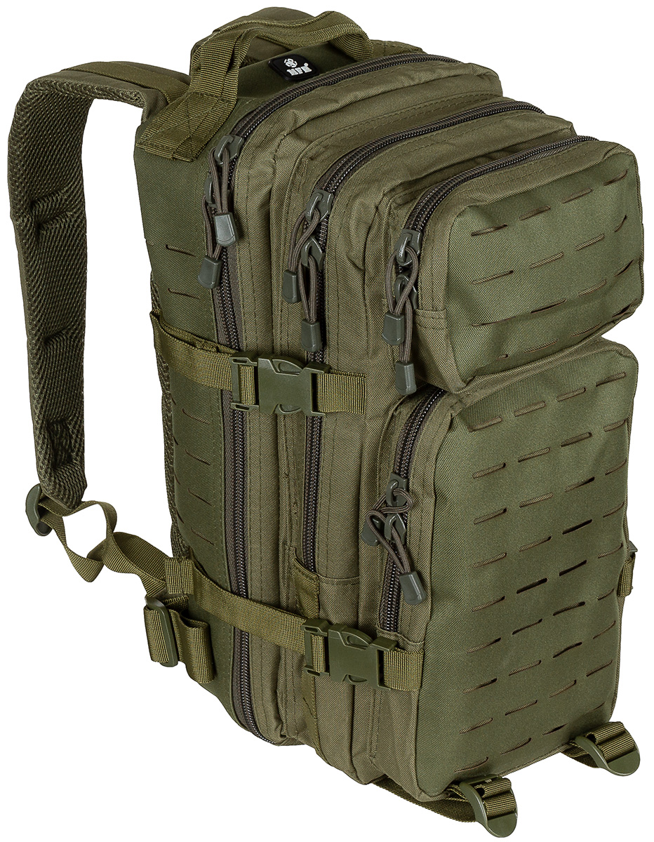 US Rucksack, Assault I, Laser, oliv
