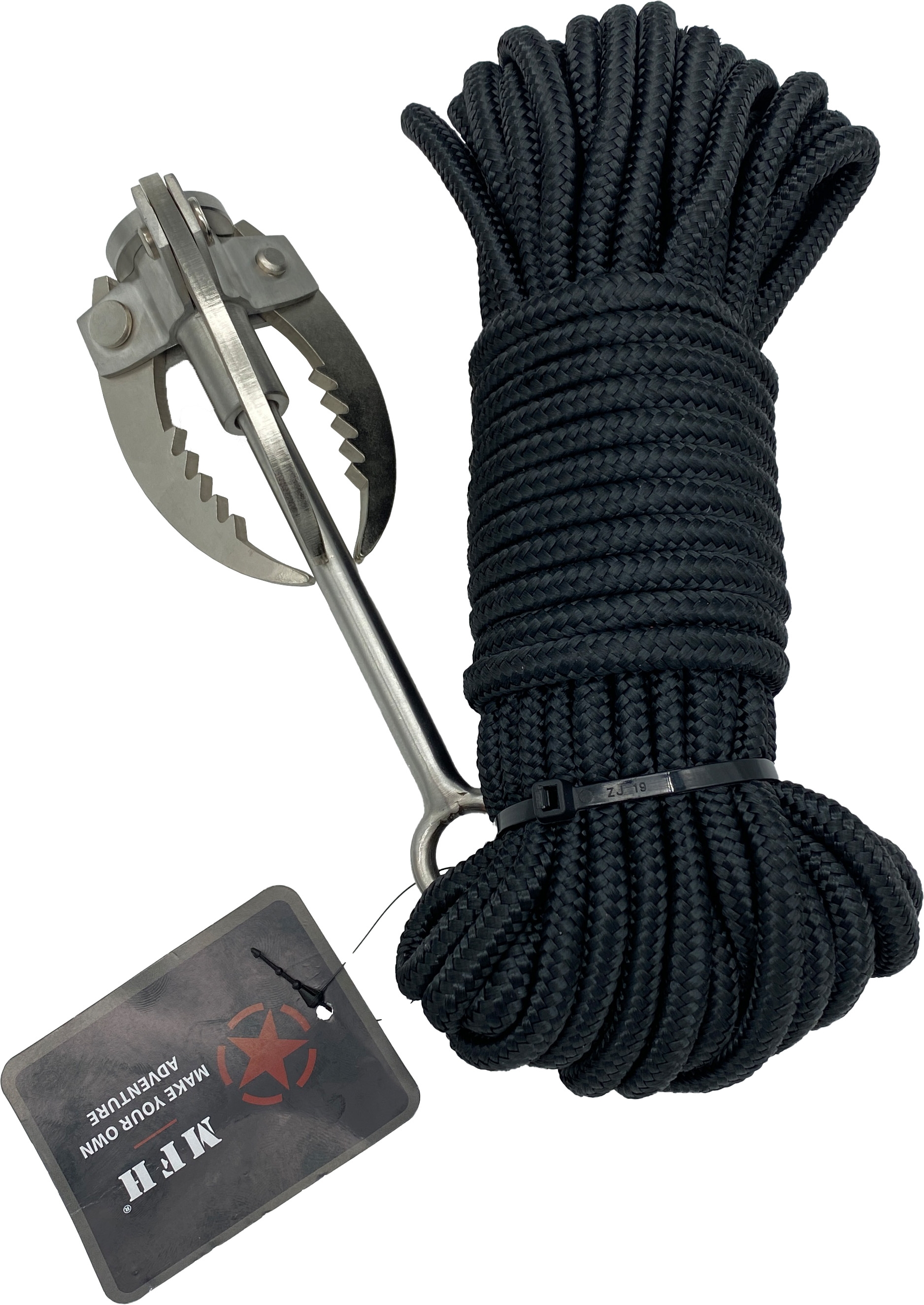 Wurfanker, metall, klappbar mit Seil